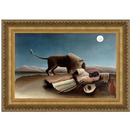 The Sleeping Gypsy Framed Canvas Replica Painting: Small