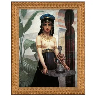 Harem Servant Girl Framed Canvas Replica Painting: Medium