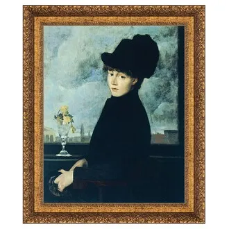 Against the Window Framed Canvas Replica Painting: Small