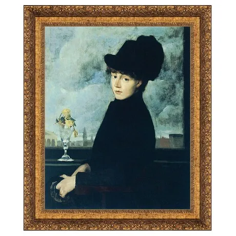 Against the Window Framed Canvas Replica Painting: Large