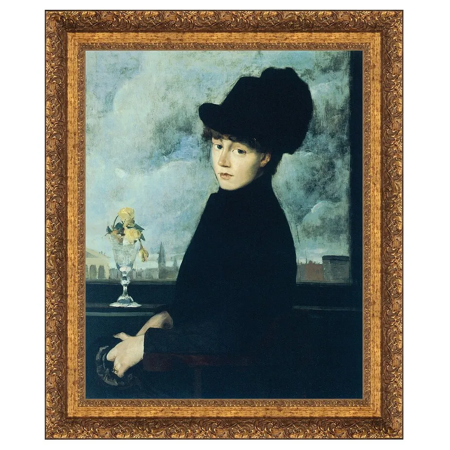 Against the Window Framed Canvas Replica Painting: Grande