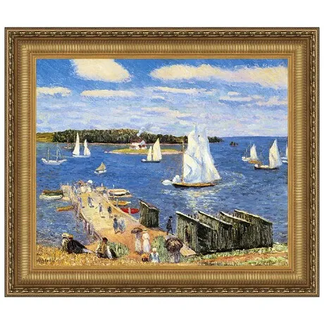 Mahone Bay Framed Canvas Replica Painting: Medium