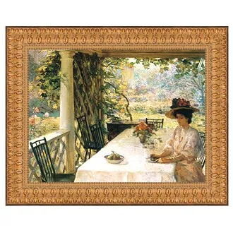 On the Porch Framed Canvas Replica Painting: Grande