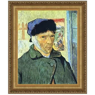 Self Portrait with Bandaged Ear Framed Canvas Replica Painting: Medium