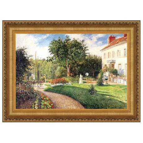 Garden of Les Mathurins at Pontoise Framed Canvas Replica Painting: Grande