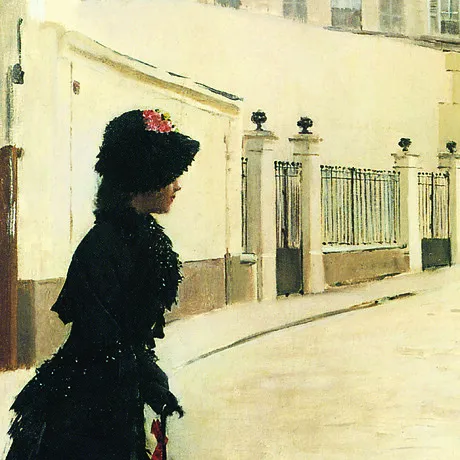 Waiting Paris Rue de Chateaubriand Framed Canvas Replica Painting: Small