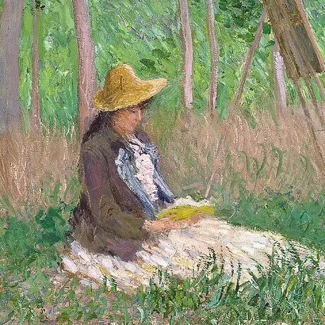 Woods at Giverny, Hoschede Sisters Framed Canvas Replica Painting: Large