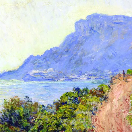 La Corniche at Monaco Framed Canvas Replica Painting: Small