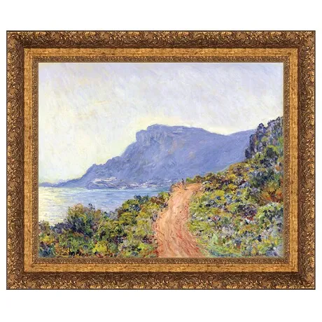 La Corniche at Monaco Framed Canvas Replica Painting: Small