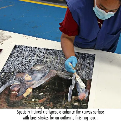 Landscape with Classical Ruins and Figures Framed Canvas Replica Painting: Large