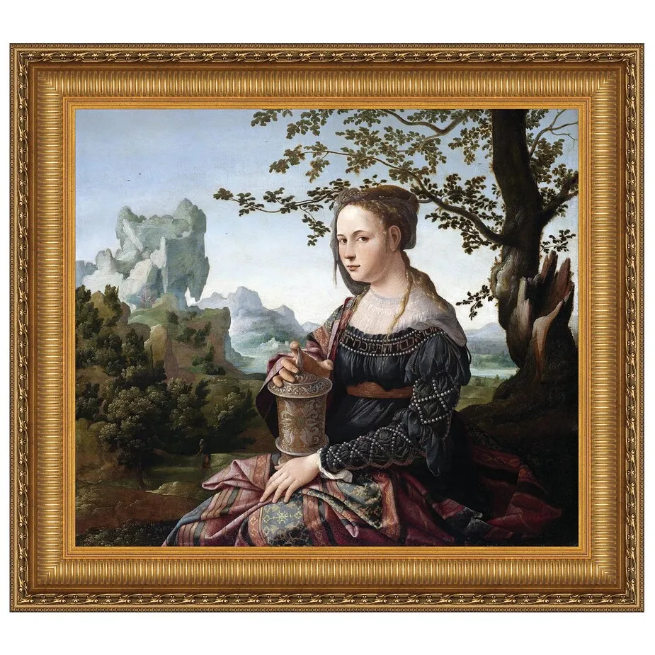Mary Magdalene Framed Canvas Replica Painting: Large