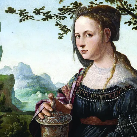 Mary Magdalene Framed Canvas Replica Painting: Grande
