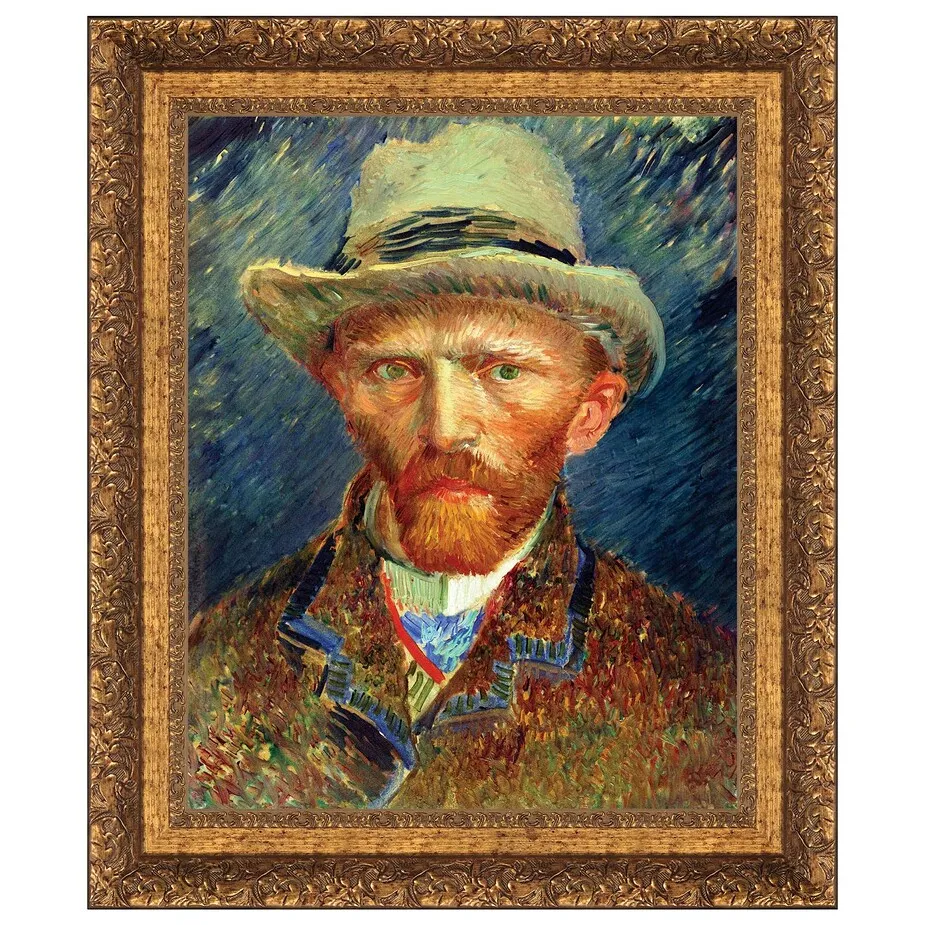 Self Portrait, Vincent van Gogh Framed Canvas Replica Painting: Medium