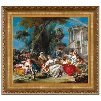 The Bird Catchers Framed Canvas Replica Painting: Small