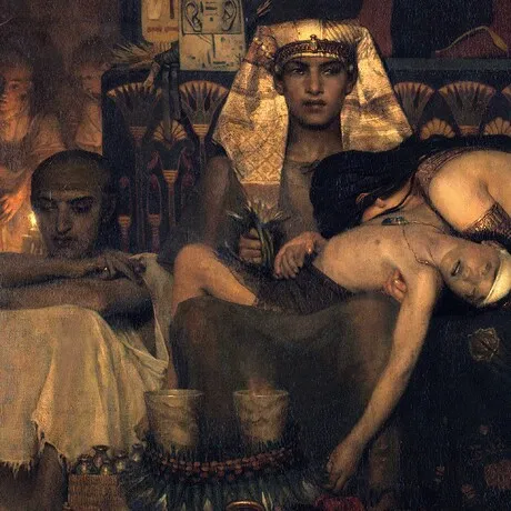 Death of the Pharaoh's Firstborn Son Framed Canvas Replica Painting: Medium