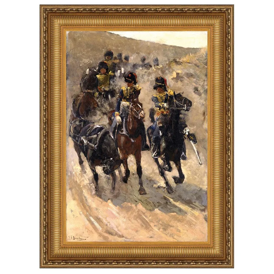The Yellow Riders Framed Canvas Replica Painting: Medium