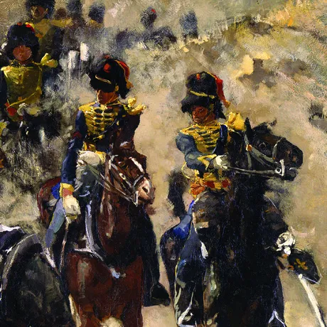 The Yellow Riders Framed Canvas Replica Painting: Large