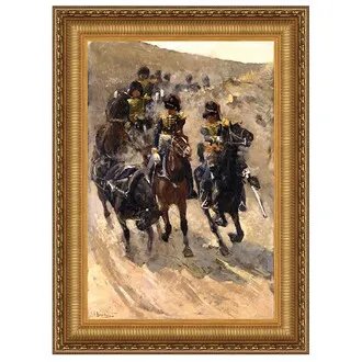 The Yellow Riders Framed Canvas Replica Painting: Grande