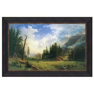 Mountain Landscape Framed Canvas Replica Painting: Grande