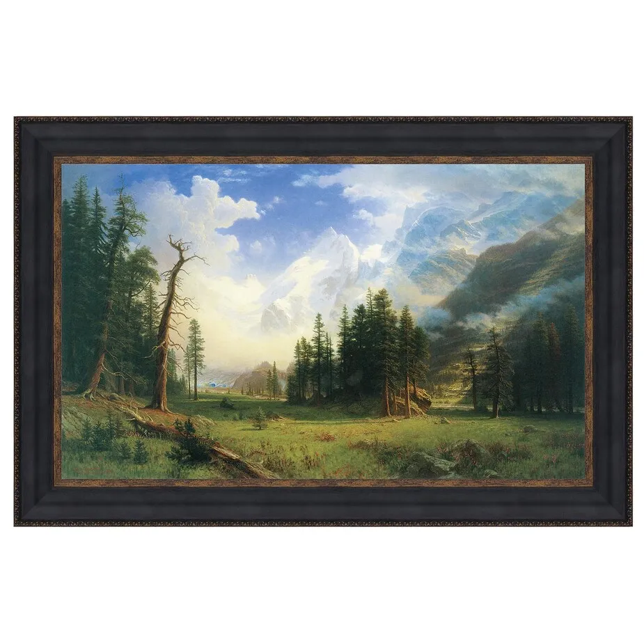 Mountain Landscape Framed Canvas Replica Painting: Grande