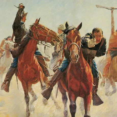 Breaking Through the Line Framed Canvas Replica Painting: Grande