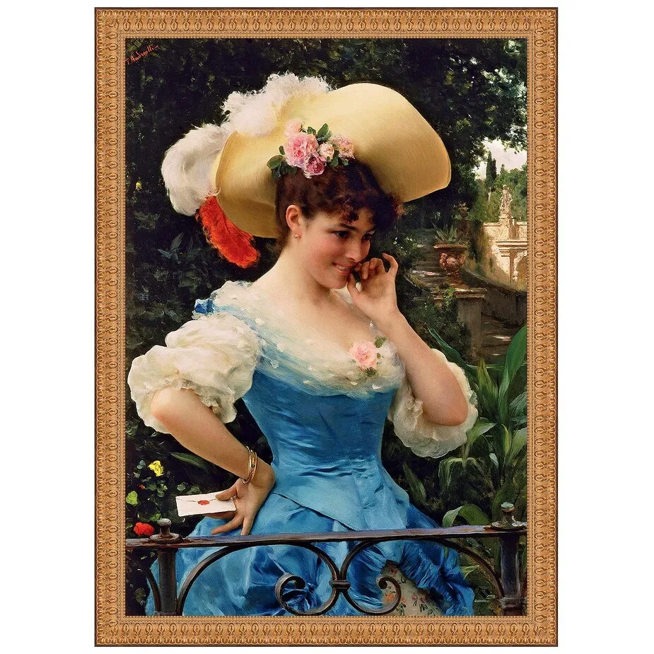 The Love Letter Framed Canvas Replica Painting: Small