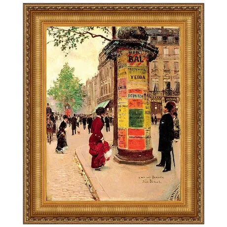 Paris Kiosk Framed Canvas Replica Painting: Grande
