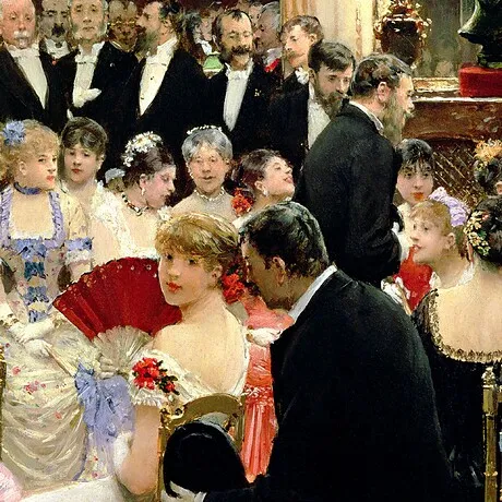 The Soiree Framed Canvas Replica Painting: Medium