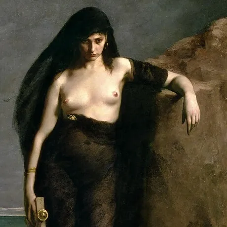 Sappho Framed Canvas Replica Painting: Medium