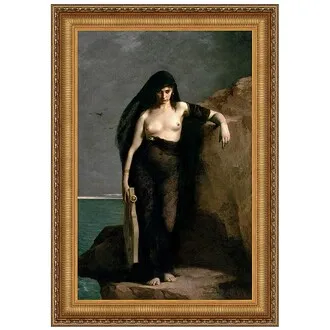 Sappho Framed Canvas Replica Painting: Medium