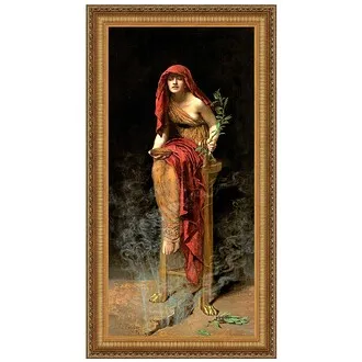 The Priestess of Delphi, 1891: Framed Canvas Replica Painting: Grande
