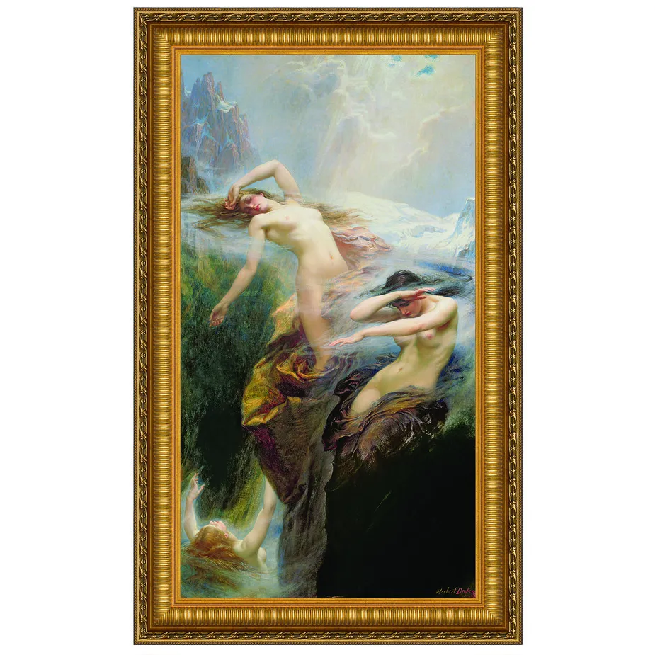 Clyties of the Mist, 1912: Framed Canvas Replica Painting: Grande