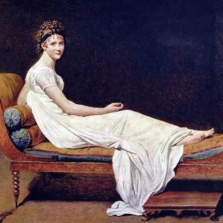 Madame Juliette Recamier Framed Canvas Replica Painting: Small