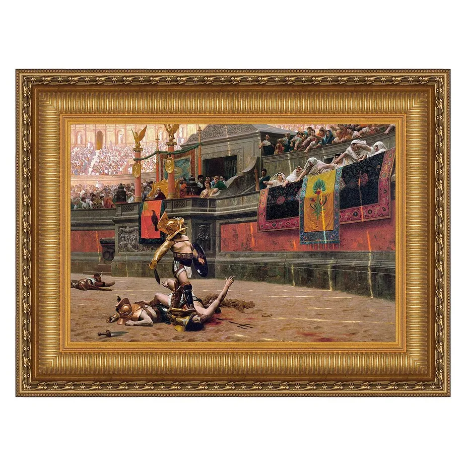 Thumbs Down (Pollice Verso) Framed Canvas Replica Painting: Grande