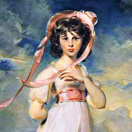 Pinkie Framed Canvas Replica Painting: Medium