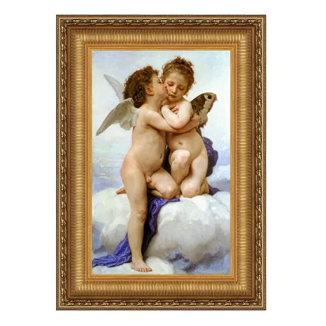 The First Kiss Framed Canvas Replica Painting: Medium