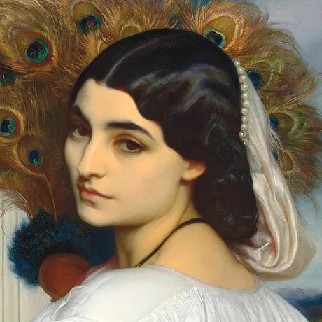 Pavonia Framed Canvas Replica Painting: Large
