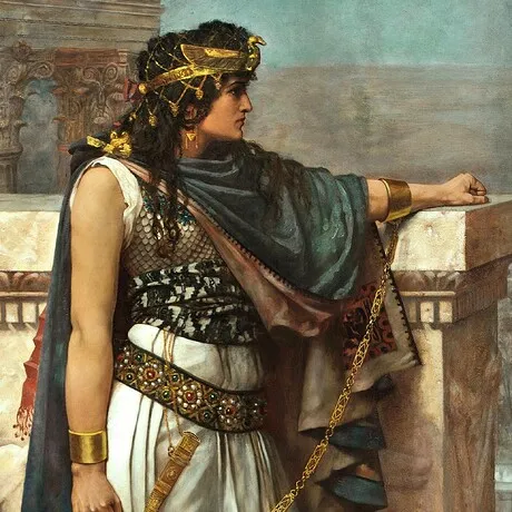 Queen Zenobia's Last Look Upon Palmyra Framed Canvas Replica Painting: Large