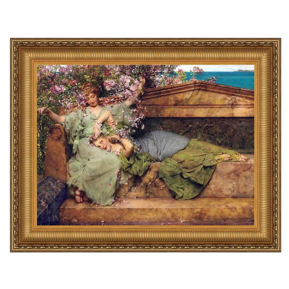 In a Rose Garden Framed Canvas Replica Painting: Large
