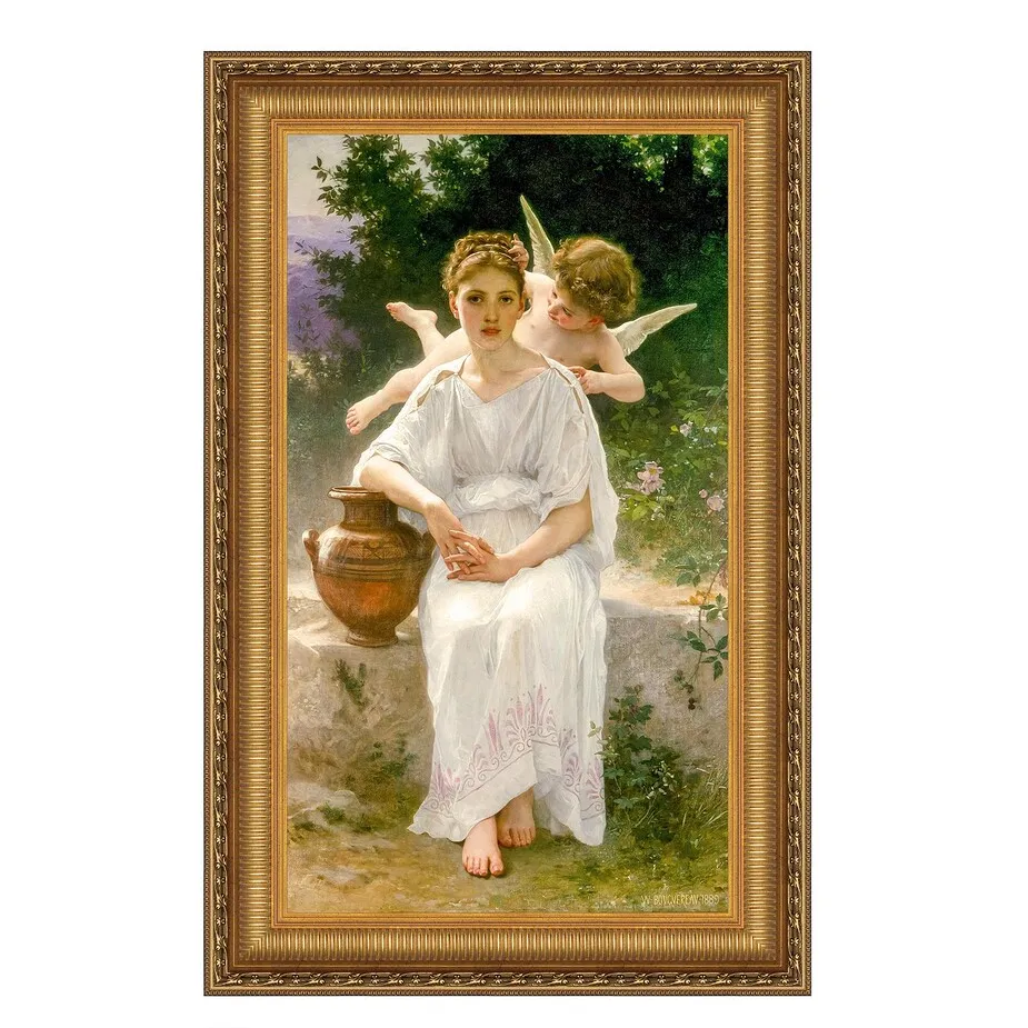 Whisperings of Love Framed Canvas Replica Painting: Grande