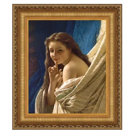 Portrait of a Young Woman Framed Canvas Replica Painting: Small