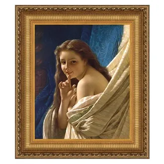Portrait of a Young Woman Framed Canvas Replica Painting: Grande