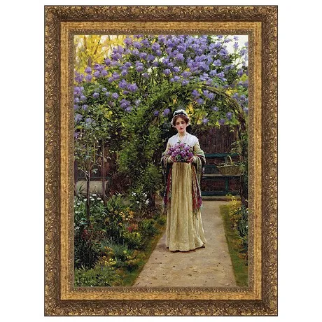 Lilac Framed Canvas Replica Painting: Medium