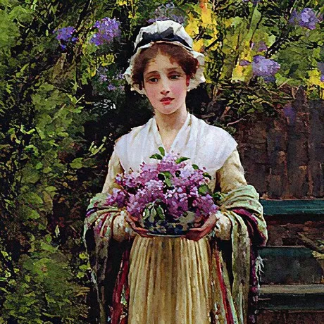 Lilac Framed Canvas Replica Painting: Large