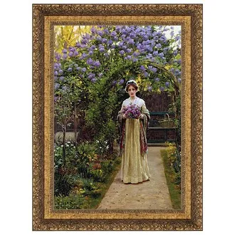 Lilac Framed Canvas Replica Painting: Grande