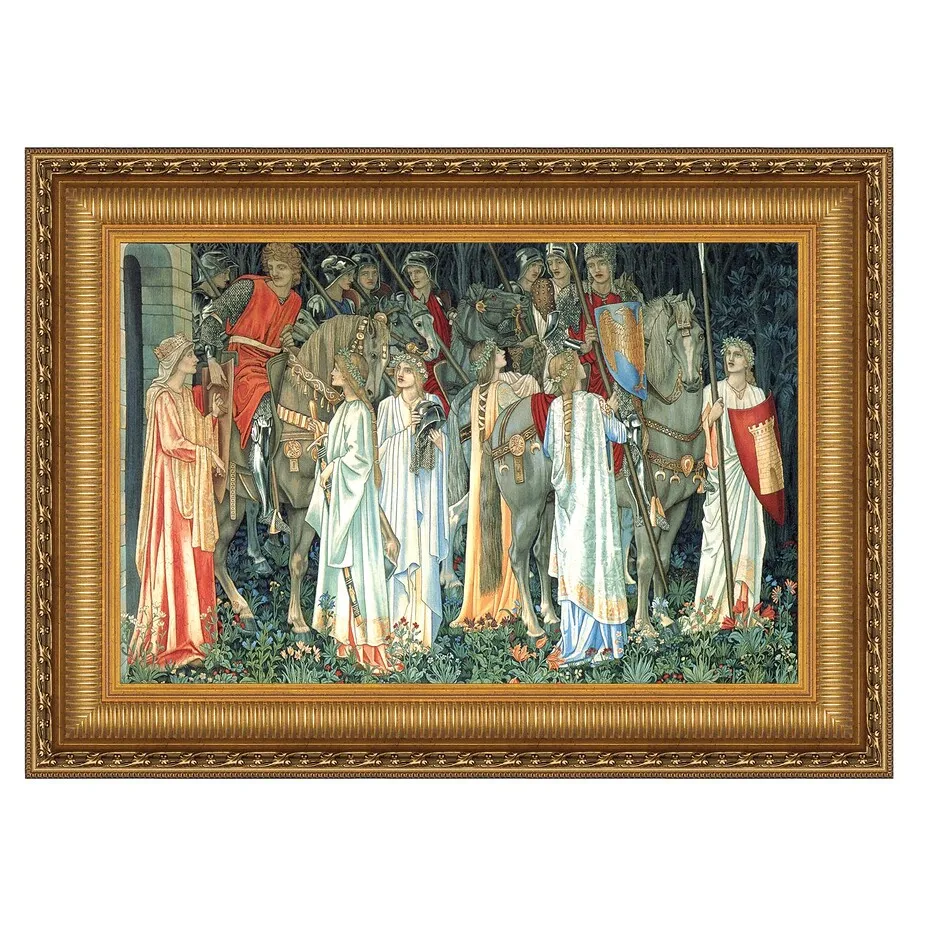 Quest for the Holy Grail Framed Canvas Replica Painting: Small