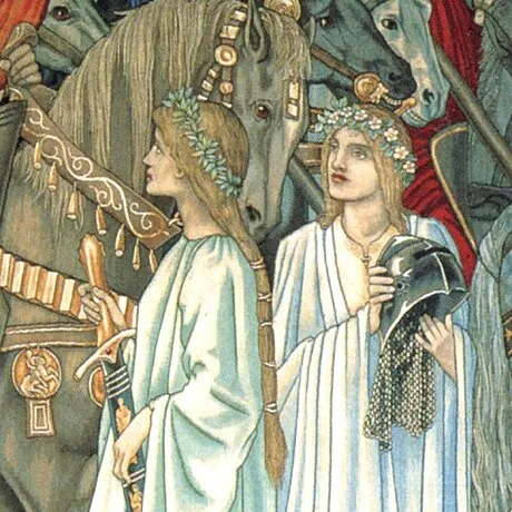 Quest for the Holy Grail Framed Canvas Replica Painting: Medium