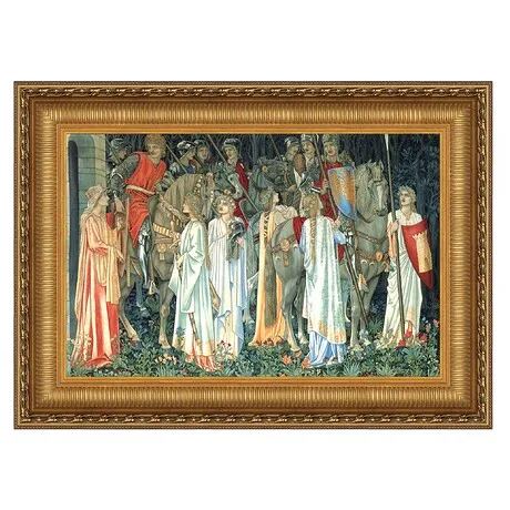 Quest for the Holy Grail Framed Canvas Replica Painting: Grande