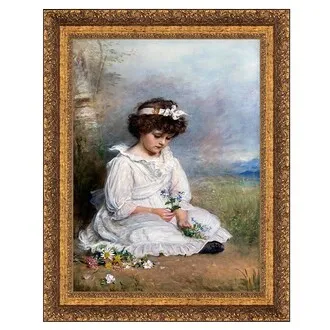 Little Speedwell's Darling Blue Framed Canvas Replica Painting: Medium