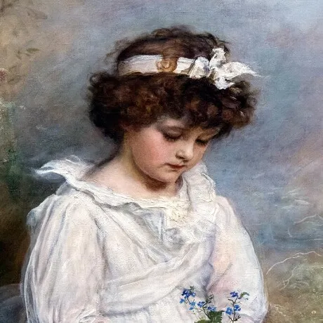 Little Speedwell's Darling Blue Framed Canvas Replica Painting: Grande